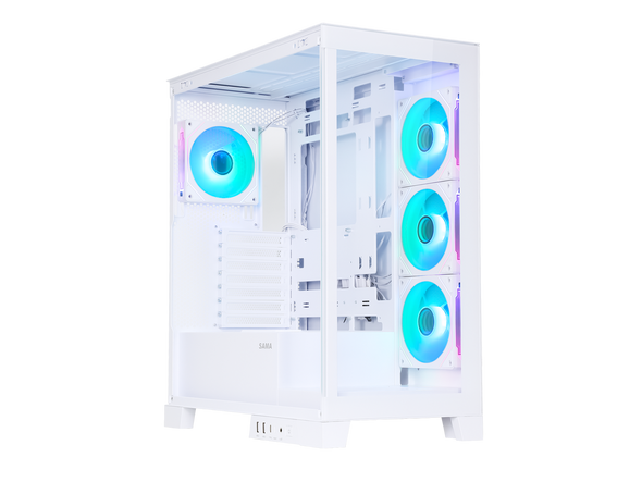 Sama Neview 2351 White Dual USB3.0 and Type C Tempered Glass ATX Mid Tower