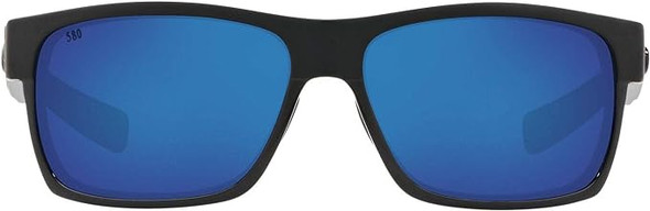 Costa Del Mar Half Moon Sunglasses - Grey Blue Mirrored Polarized, Matte Black