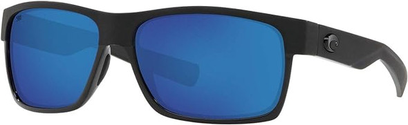 Costa Del Mar Half Moon Sunglasses - Grey Blue Mirrored Polarized, Matte Black