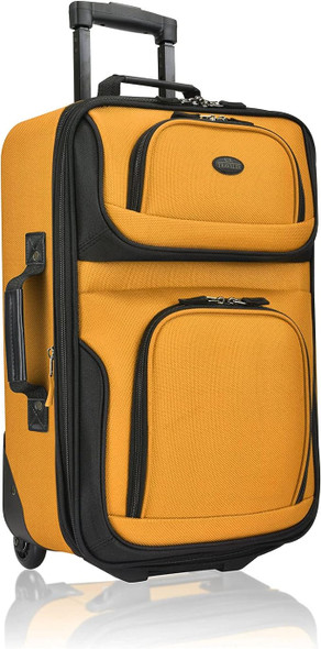 U.S. Traveler Rio Rugged Expandable Carry on Luggage Set US5600O - MUSTARD