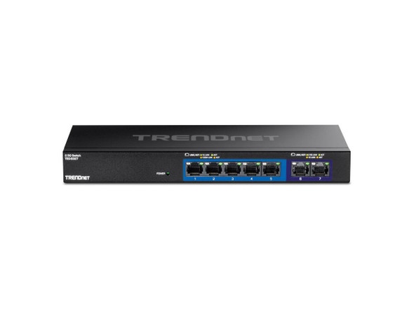 TRENDnet 7-Port Multi-Gig Gaming Switch, TEG-S327, 5 x 1G RJ-45 Base-T Ports, 2