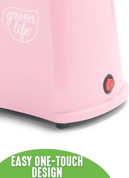 GreenLife Electric Popcorn Maker Hot Air Popper Corn Kernal CC003768-002 - PINK