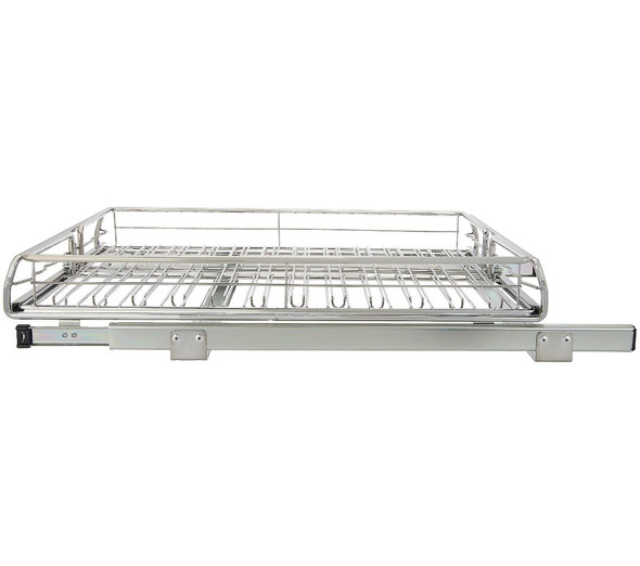 Pop-It Expanding Sliding Cabinet Organizers with Liners Set of 2 - SILVER