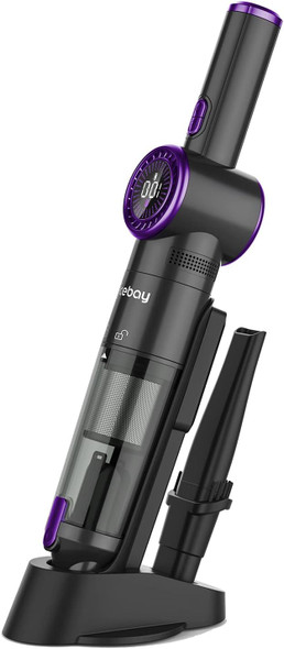 Nicebay Cordless Handheld 15KPA Strong Suction Hand Vacuum Cleaner Black/Purple