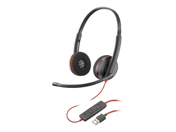 Poly Blackwire 3220 Headset - Stereo - Mini-phone (3.5mm), USB Type A - Wired -