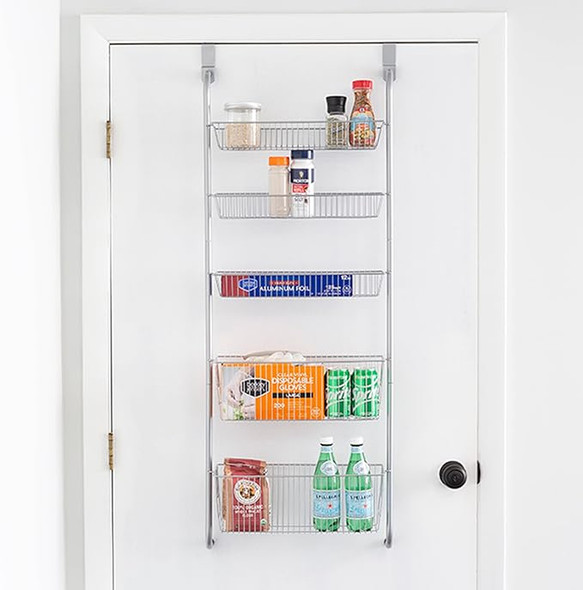 HOME BASICS 5 Tier Over The Door Pantry Organizer By Home Basics BH47159 SILVER