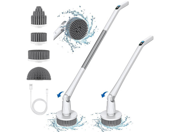 KOHE electric spin scrubber 360 cordless powerful scrub brush cleaning bathroom