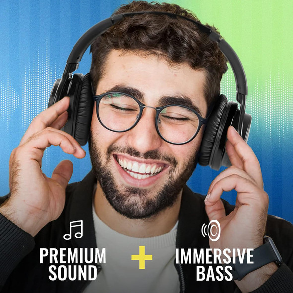 E7 Active Noise Cancelling Wireless Headphones with Microphone - BLACK