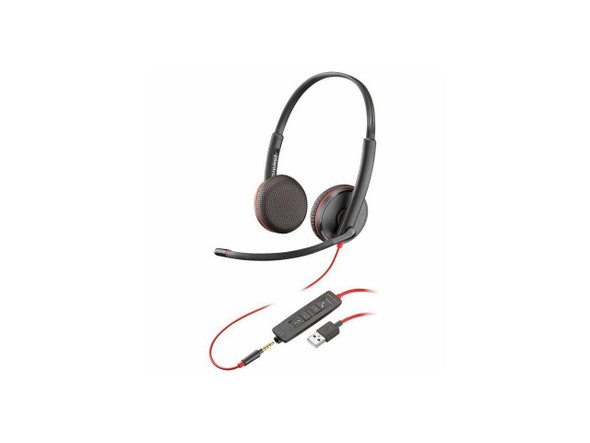 Poly Blackwire 3225 Headset - Stereo - USB Type A, Mini-phone (3.5mm) - Wired -
