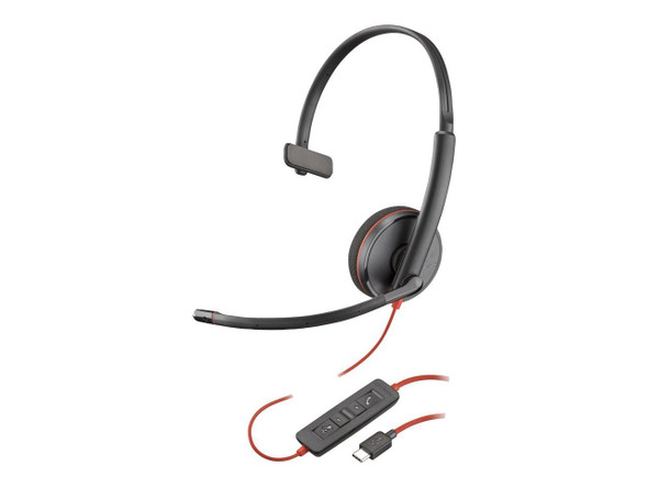 Poly Blackwire 3210 Headset - Mono - USB Type C - Wired - 32 Ohm - 20 Hz - 20