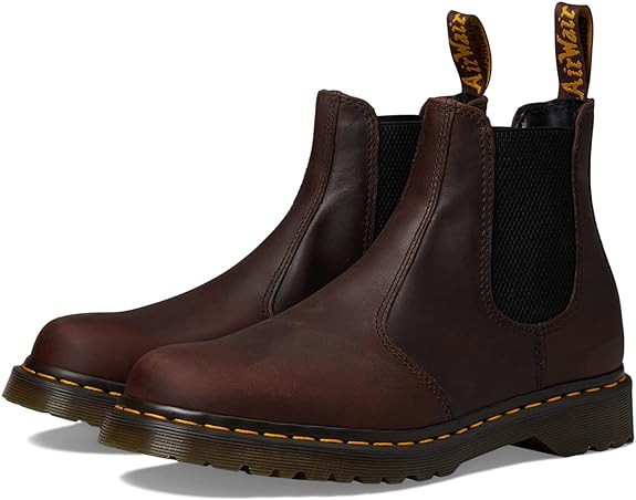 2976 Dr. Martens Unisex Chelsea Boot Waxed Full Grain Men's Chestnut Brown 9