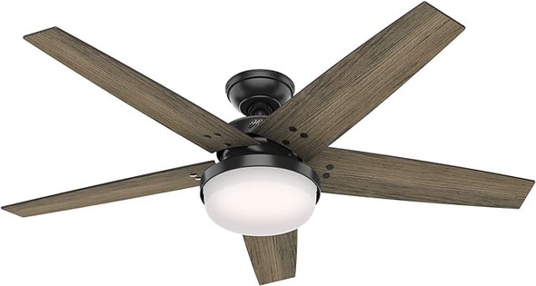 Hunter Brenham 52" Indoor Ceiling Fan With LED 50033 - Matte Black