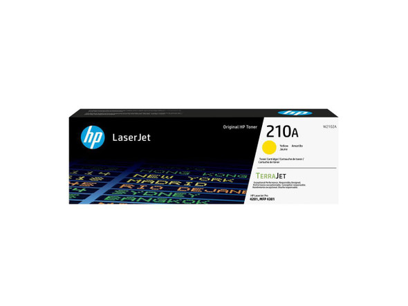 HP 210A Ylw LaserJet Toner Cartridge, ~1,800 pages, W2102A