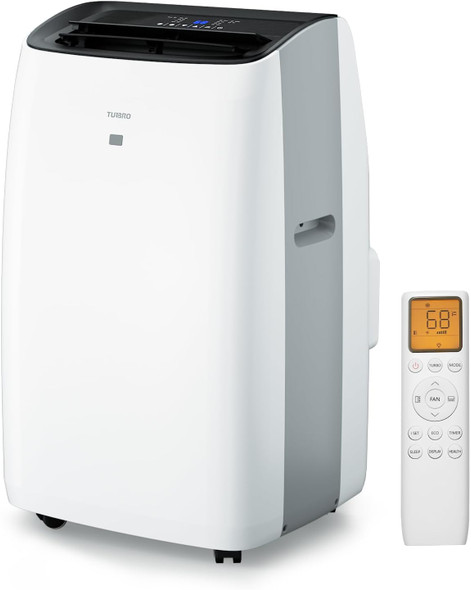 TURBRO 14000 BTU Portable Air Conditioner and Heater with Remote Control - WHITE