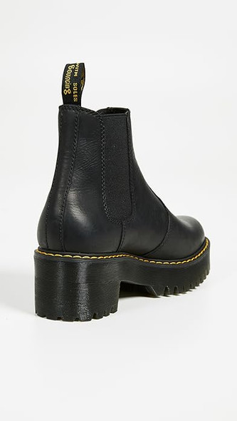 Dr. Martens Women's Rometty Leather Chelsea Boots Burnished Wyoming Black 8