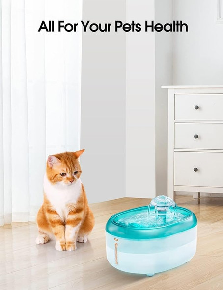 Olelica Cat Water Fountain 71fl oz/2.1L Ultra Quiet Dog Water Dispenser WHITE