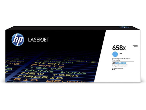 HP 658X High Yield Cyan Original LaserJet Toner Cartridge, ~28,000 pages, W2001X