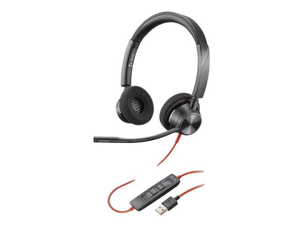 Poly Blackwire 3325 Microsoft Teams Certified USB-A Headset TAA - Stereo -