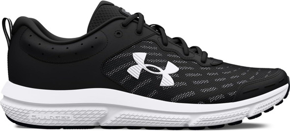 3026175 Under Armour Men's Charged Assert 10 Running Shoe Black/White 12.5