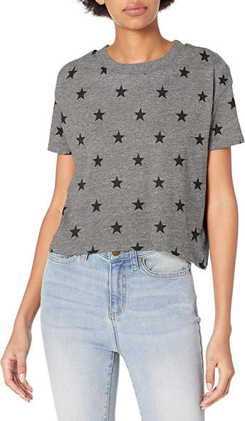 5114EA Hanes Alternative Women's Cropped T shirt Eco Grey Stars S