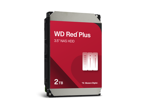 WD Red Plus 2TB NAS Hard Disk Drive - 5400 RPM Class SATA 6Gb/s, CMR, 64MB
