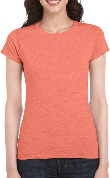 Gildan 64000L Ladies Softstyle T Shirt Heather Orange S