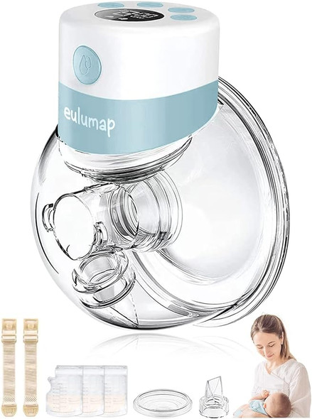 EULUMAP Breast Pump - Wearable Electric Breast Pump Hands Free Breast Pump MINT