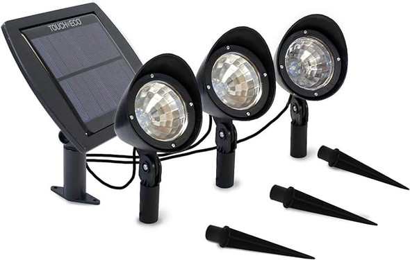 Touch Of ECO Solar Powered 3 Spotlight LED Set - Includes 3 Spotlights TOE297