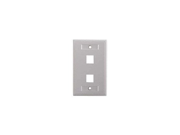 C2G 03411 Two Port Keystone Single Gang Wall Plate