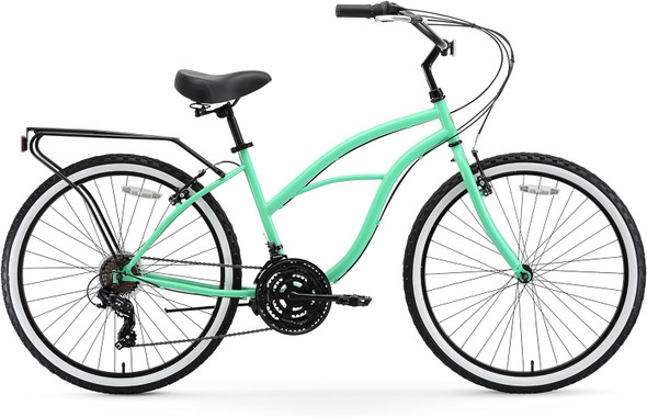 Sixthreezero Around the Block Women's 26in 3-Speed Beach Bicycle - Green Bright