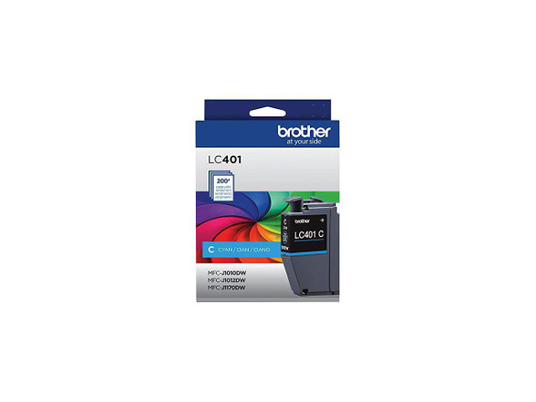 Brother LC401 Cyan Standard Yield Ink Cartridge Prints Up to 200 Pages (LC401CS) Brother LC401 Cyan Standard Yield Ink Cartridge Prints Up to 200 Pages (LC401CS)