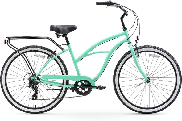 sixthreezero Around The Block Women's Bike, 7 Speed , 26" Wheels - MINT GREEN