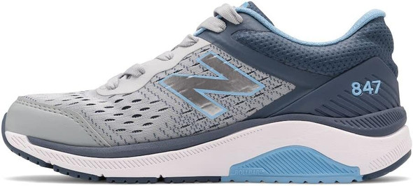 WW847LG4 New Balance womens 847 V4 Walking Shoe Light Aluminum/Indigo 9