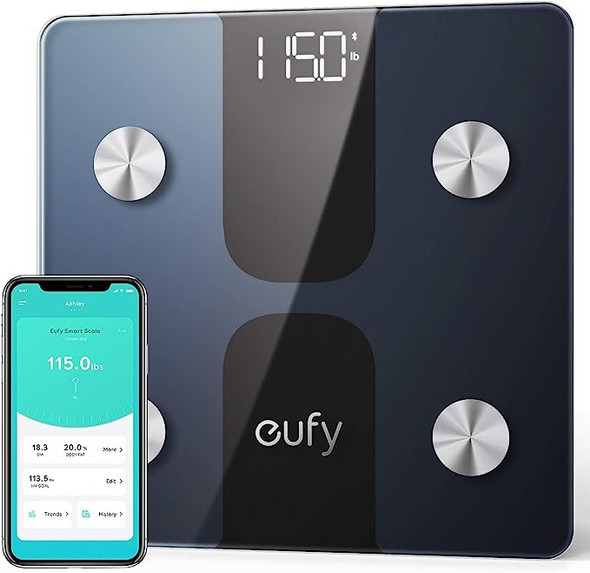 eufy by Anker Smart Scale C1 Body Fat Scale Wireless Digital T9146 - Black/White