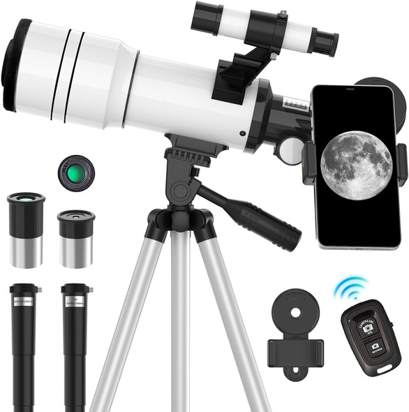 ToyerBee 70mm Aperture Astronomical Refractor Telescopes for Astronomy Beginners