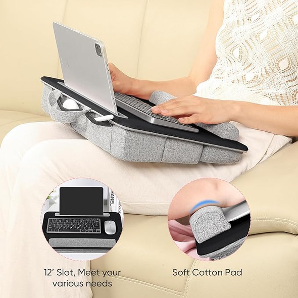 Adjustable Laptop Lap Desk Lap Desk Cushion Storage Function Cubbies LAP01