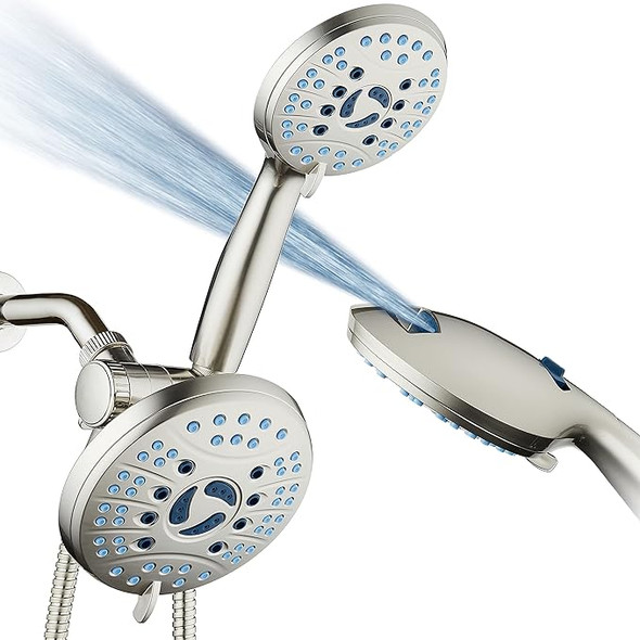 AquaCare AS-SEEN-ON-TV High Pressure 50-mode 3-way Shower Head - SATIN NICKLE