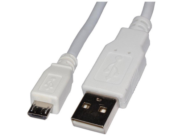 4XEM 4XMUSB3WH White Micro USB To USB Data/Charge Cable For Samsung/Kindle/HTC