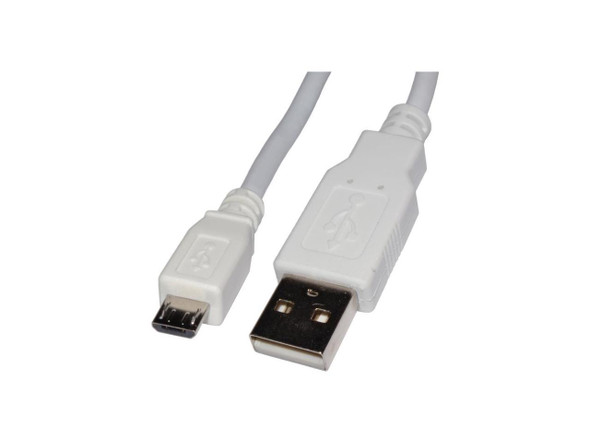 4XEM 4XMUSB3WH White Micro USB To USB Data/Charge Cable For Samsung/Kindle/HTC