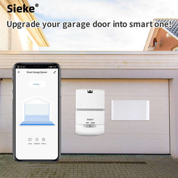 Sieke Smart Wi-Fi Garage Door Opener Controller GD831 - WHITE
