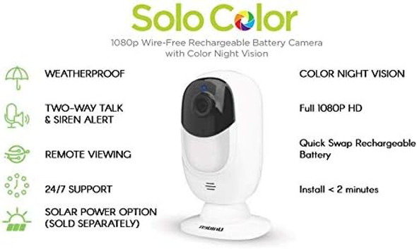 Uniden Solo Color Security Camera 1080p Wire Free Rechargeable Battery Camera