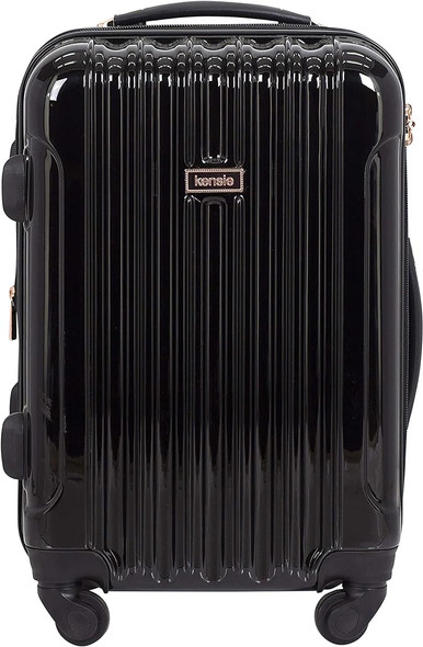Kensie Women's Alma Hardside Spinner Luggage Expandable Carry-On 20" - BLACK