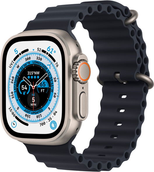 Apple Watch Ultra GPS Cellular 49mm Titanium Case with Midnight Ocean Band
