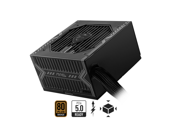 MSI MAG A750BN PCIE5, Non-Modular Compact Gaming 750W Power Supply, 80+ Bronze,
