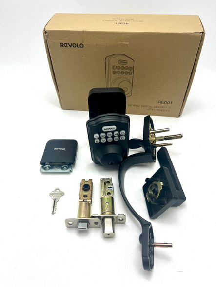 Revolo RE001 Electronic Keypad Deadbolt Keyless Entry Auto Lock - Black