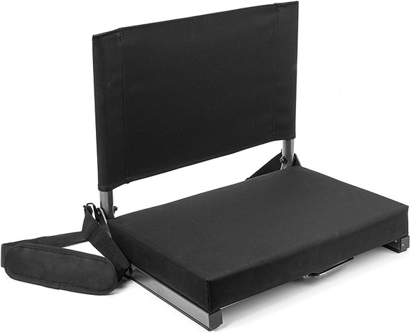 Cascade Mountain Tech Deluxe Stadium Seat One Size Black Ultra Padded - Black