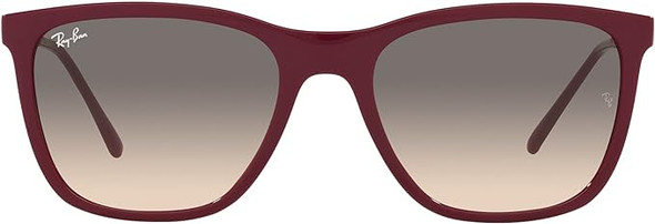 RAY-BAN RB4344 SQUARE SUNGLASSES - RED CHERRY/CLEAR GRADIENT GREY