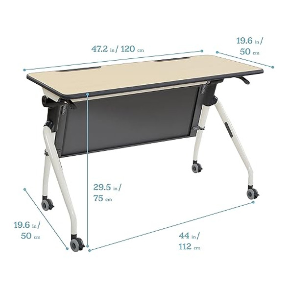 ECR4Kids Double Nesting Mobile Desk Portable Table ELR-24109 Maple/Grey