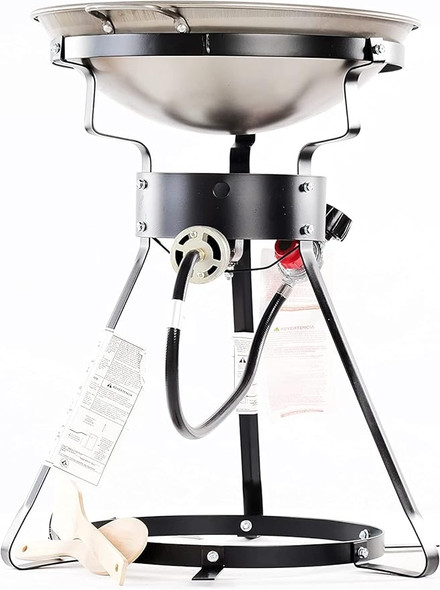 King Kooker 24WC 12" Portable Propane Outdoor Cooker with Wok 24WC - Black