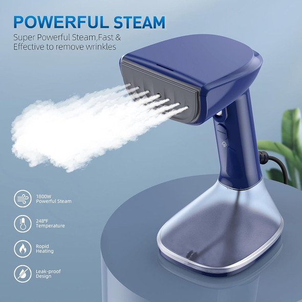 NTAYDZSW Steamer for Clothes, 1800W Powerful Steam LCGT-1202 - BLUE